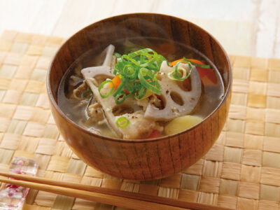 根菜ときのこの塩こうじ豚汁完成